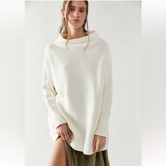 Free People Ottoman Slouchy Tunic ecru Sz M Off-white - Picture 1 of 8